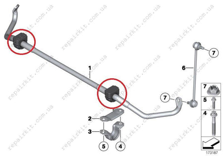BMW front stabilizer bushings F01 F02 31356793101 2