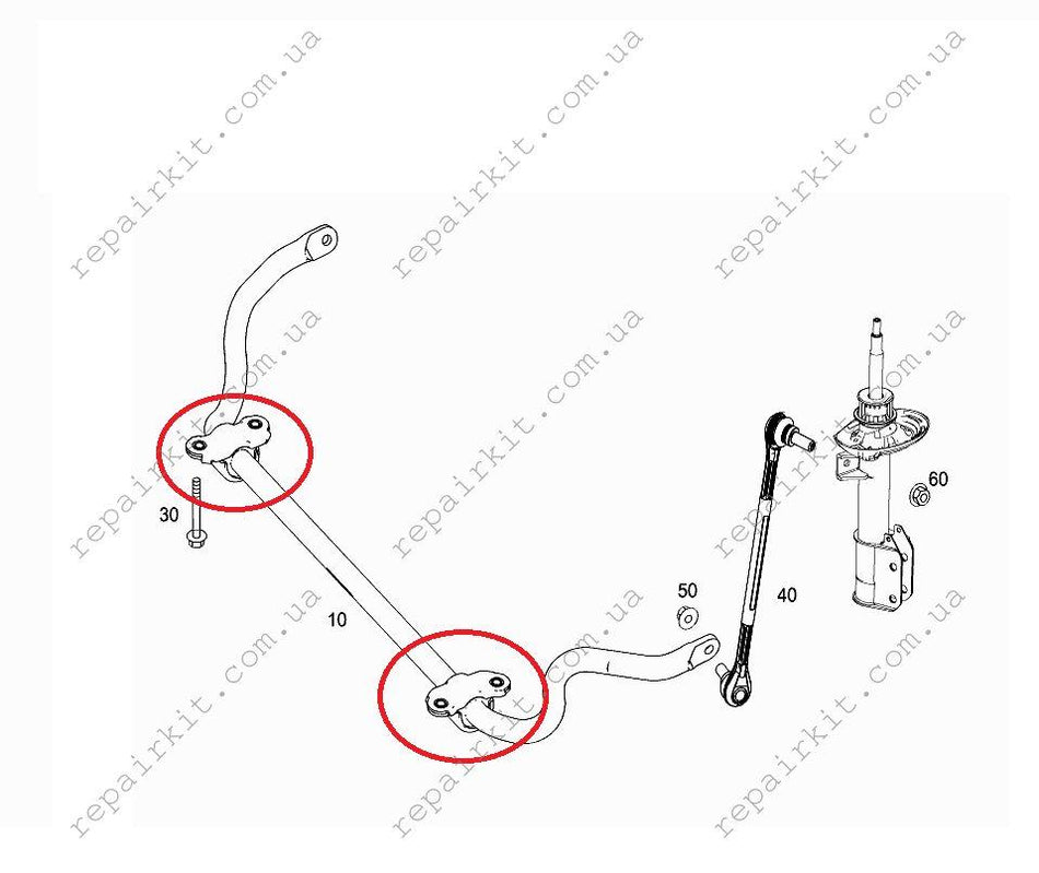 Front stabilizer bushings Mercedes-Benz w204, s204, c204, x204, c207, a207 2043232065