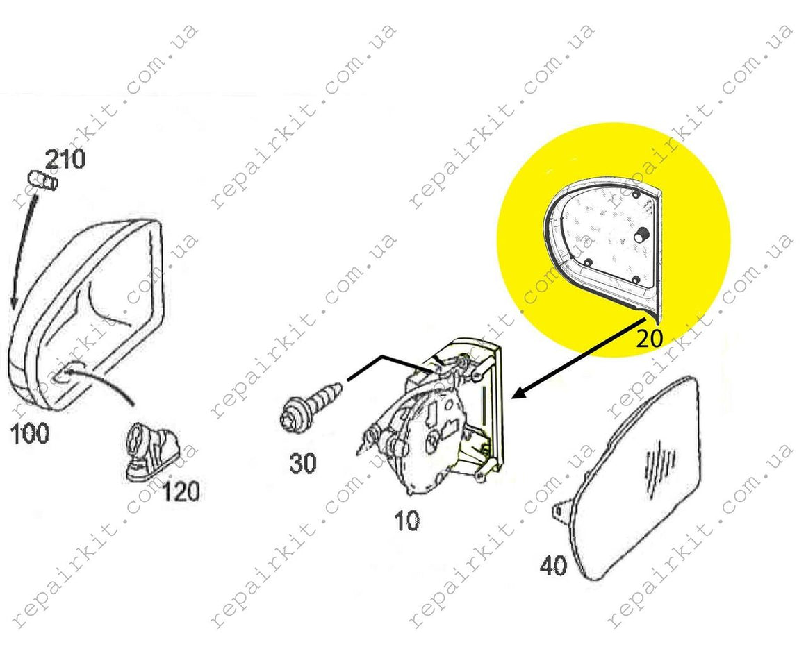 Side Mirror Seals for Mercedes W211 2038108293, 2038103716 6