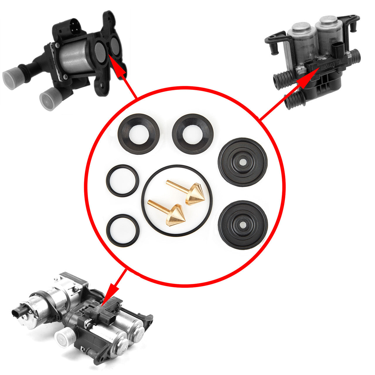 Repair kit for BMW E39, E38, E53, E34, E32, E31, E65, E66, E60, E61, E63, E64 stove valves 1