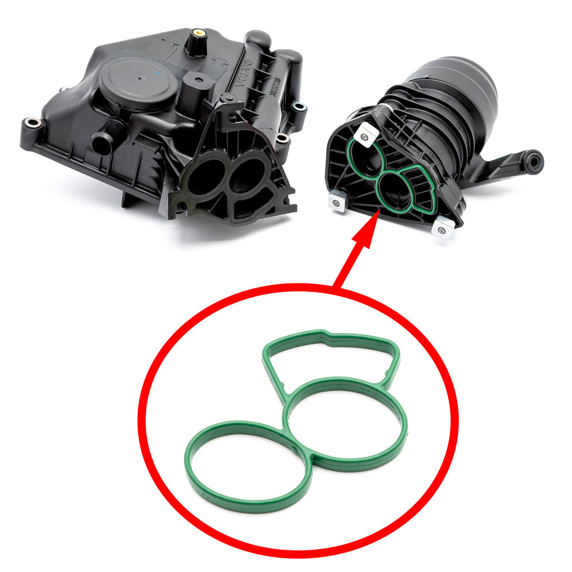 Volvo 2.0D, 2.4D, 2.5D Oil Filter Housing Gasket 30757730 1