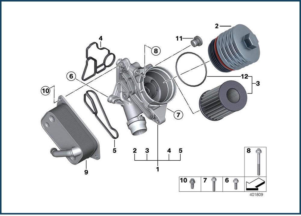 Aluminum BMW B48 Oil Filter Cover 5
