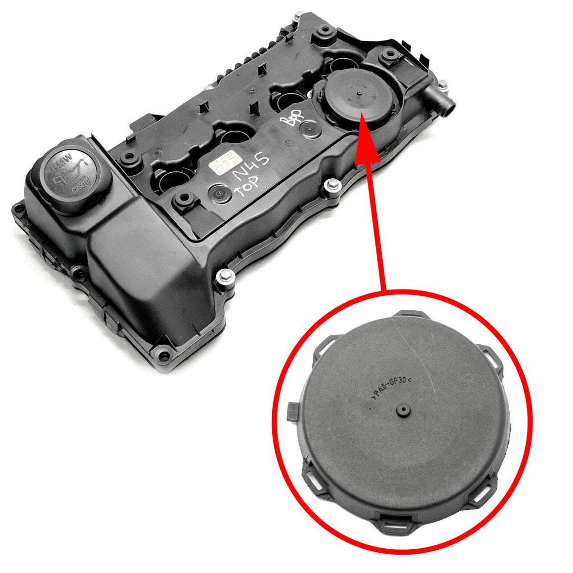 Valve Cover Breather Cover BMW N45, N45N, N45T 11127568579 and M56 11127521086 2