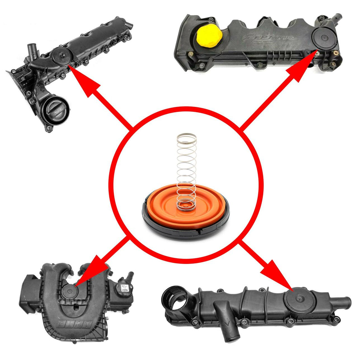 Valve cover repair kit for Fiat, Citroen, Peugeot, Opel 1.9D, 2.0D, 2.2D 0248G5 1