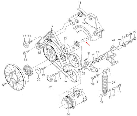 Bearing shaft WS2263 viscomufta VAG 059122303 V6 2.5TDI 4