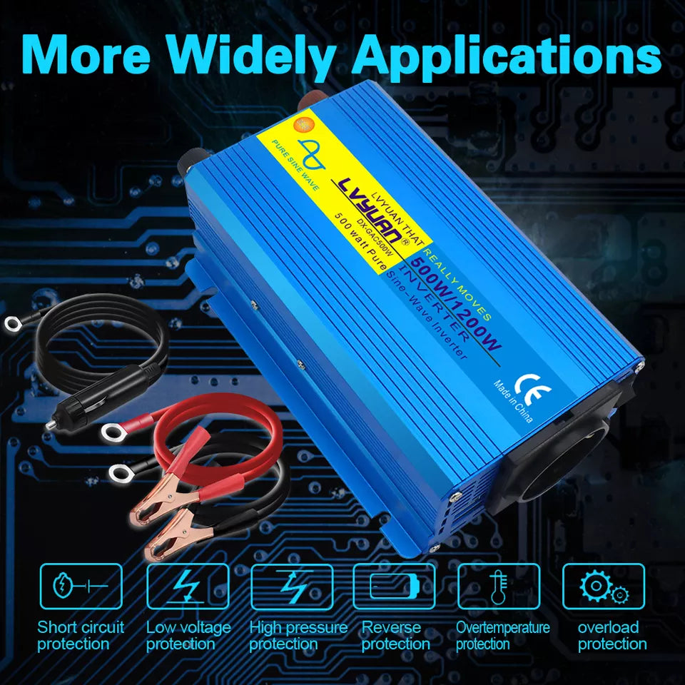 Inverter (voltage converter) Lvyuan 600W/12V/220V with pure sine wave 5