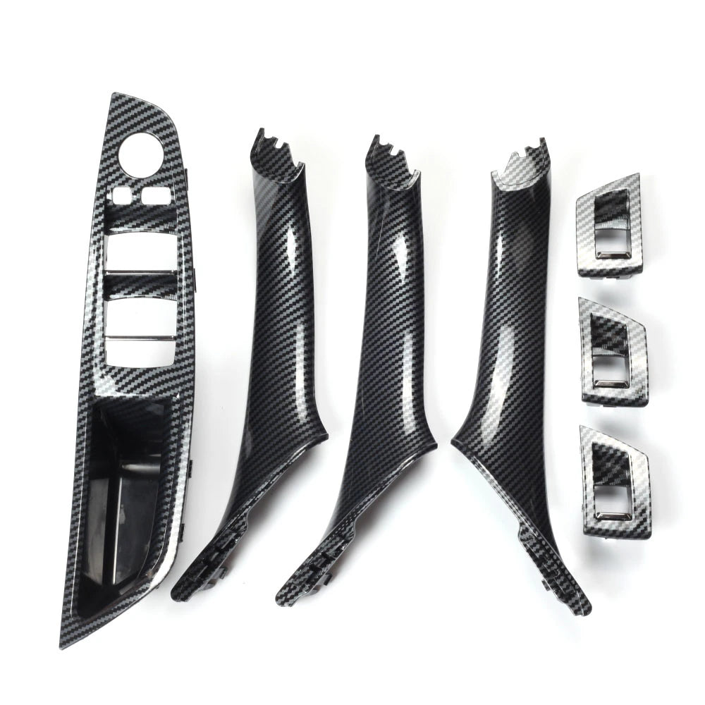 A set of interior trim handles BMW 5 F10 F11 Black Carbon 1