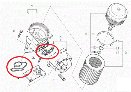 Oil filter gasket kit BMW N43, N46, N46N, N45, N45N, N40, N42 2