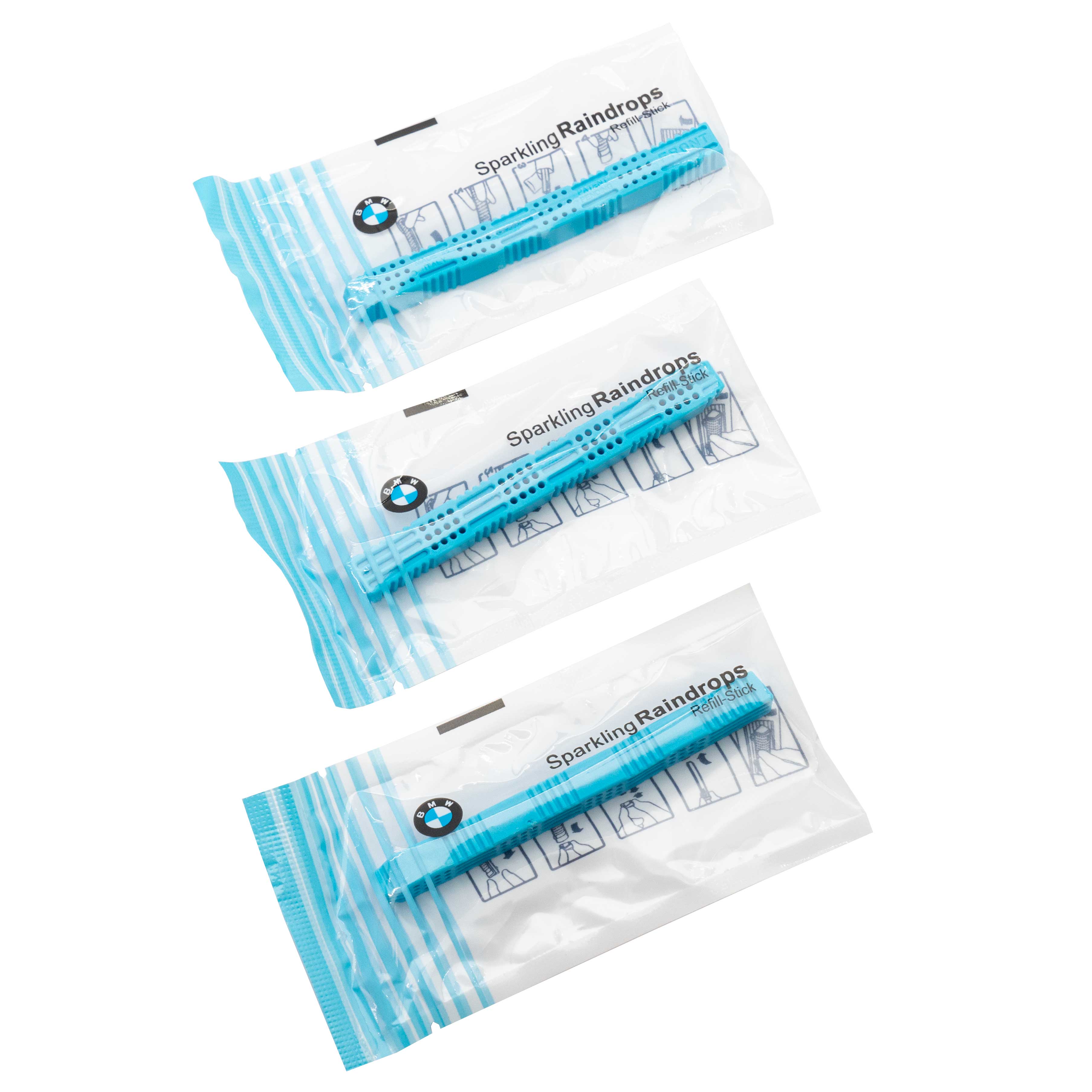 Set of replacement cartridges for air freshener BMW Sparkling Raindrops 83122285679 blue 3