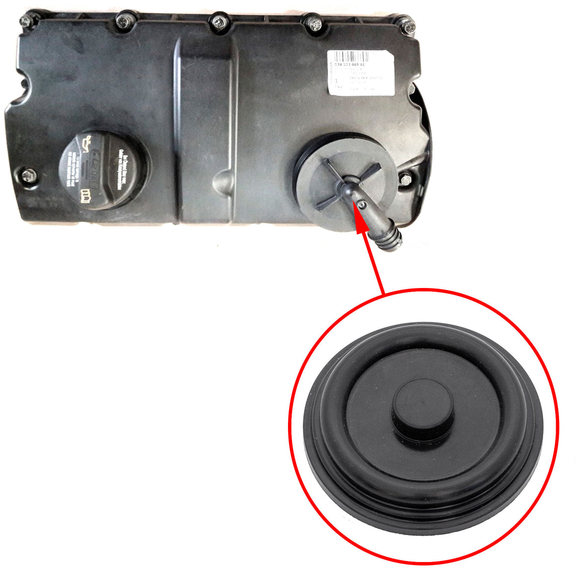 ECG valve cover membrane VW, Audi, Skoda 1.9 TDI and 2.0 TDI 038103469AE, 038103475N 3