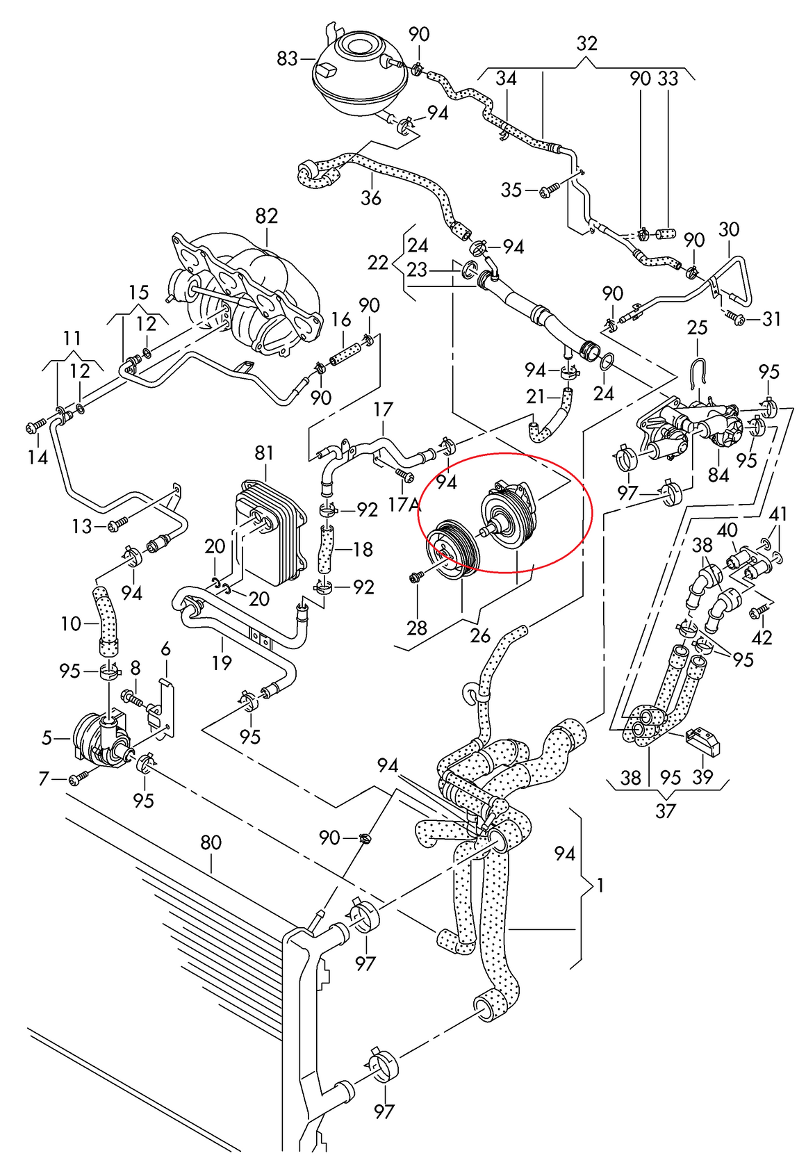 Coolant pump gasket (pump) VAG 1.4 TSI and 1.4 TFSI 03C121004J 3