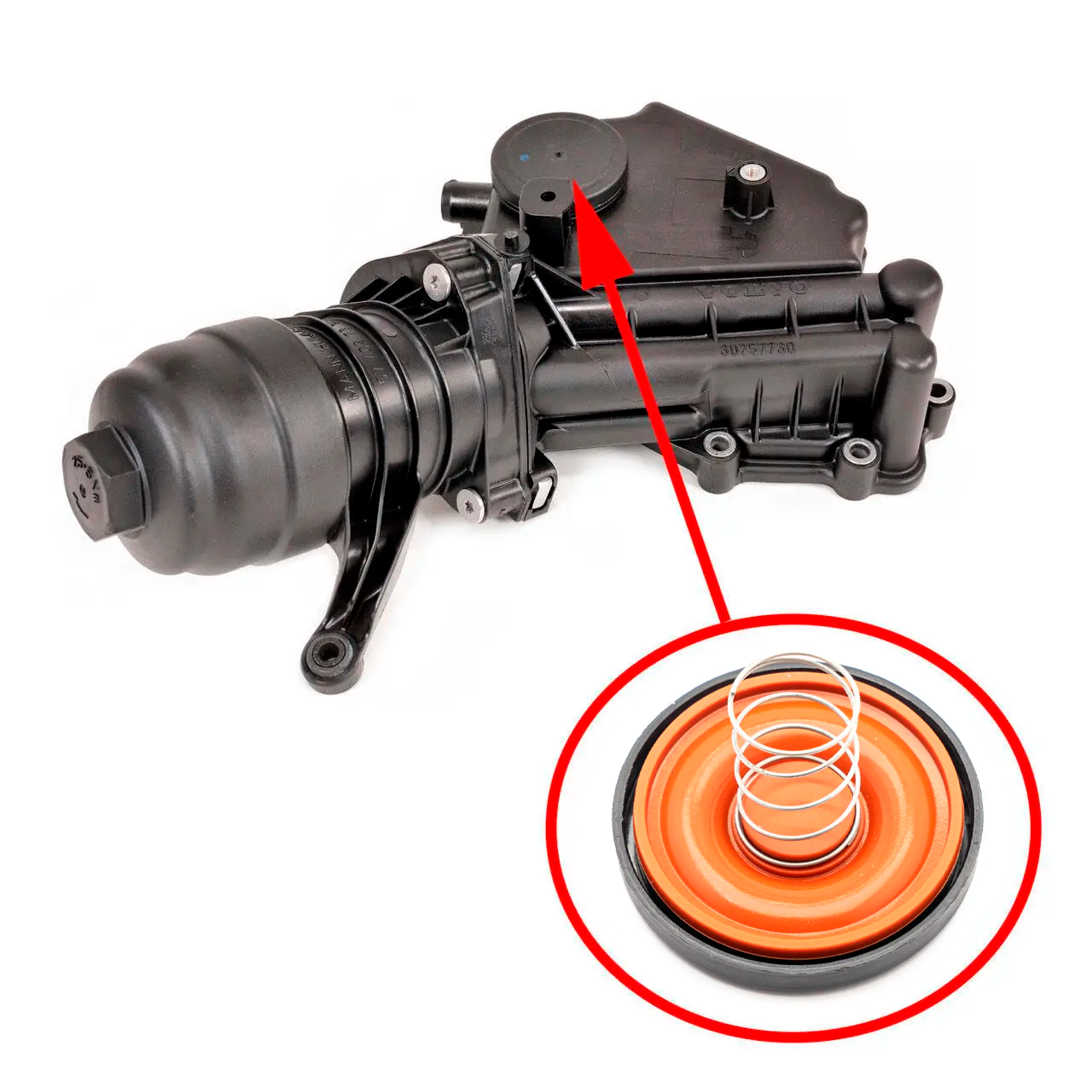 Oil filter housing repair kit Volvo 2.0D, 2.4D, 2.5D 30757730 1