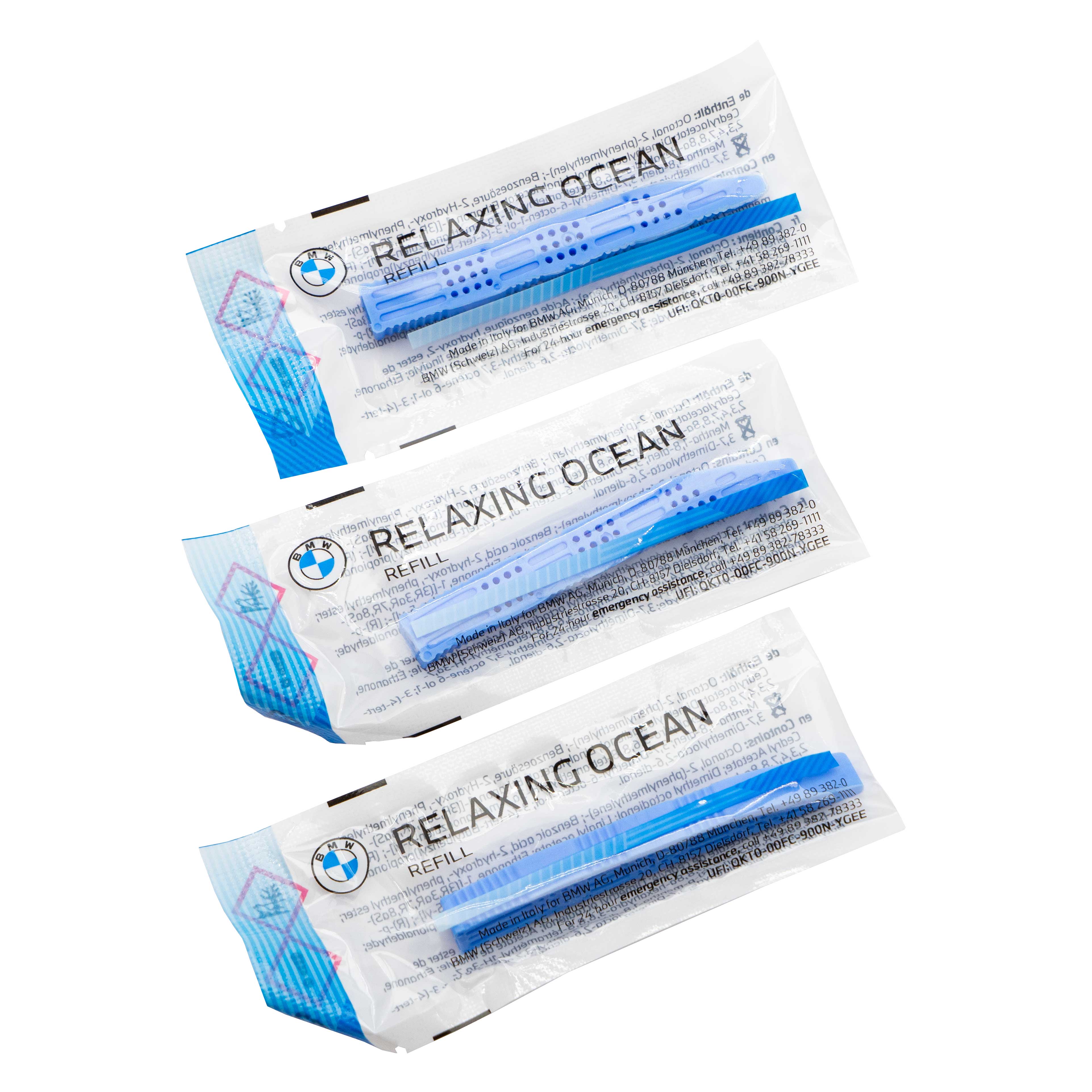 Set of replacement cartridges for air freshener BMW Natural Air Relaxing Ocean 83125A7DC98 blue 3