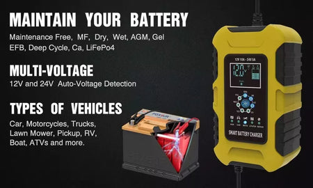 Foxsur car battery charger 12V 10A / 24V 5A 8