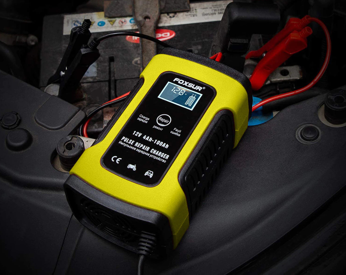 Charger for car battery Foxsur 12V 5A 7