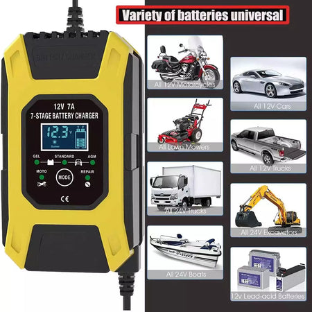 Charger for car battery Foxsur 12V 7A 2