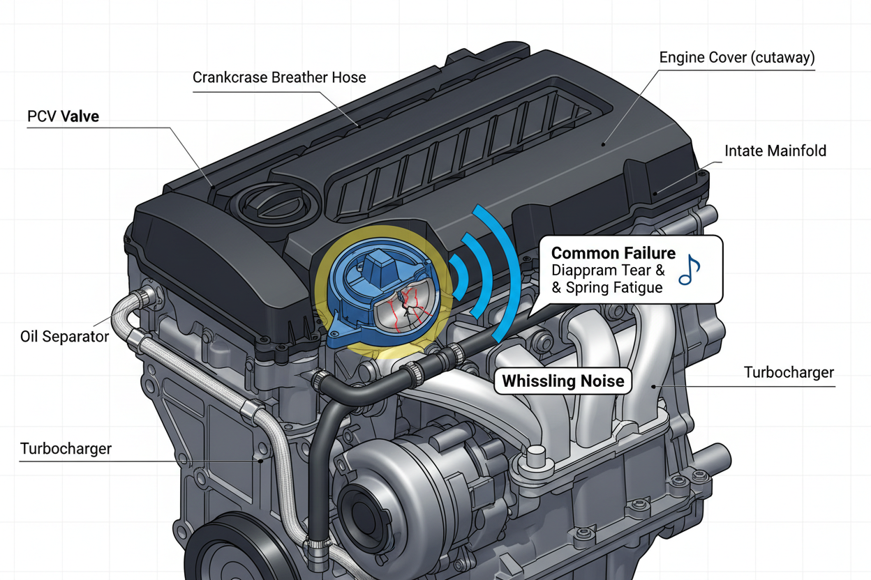 Common PCV Failures on Audi 1.4L and 1.6L: Why a Whistling Noise Starts Under the Cover