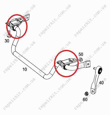 Front stabilizer bushings Mercedes-Benz w205, v205, s205, c205, c238 2053230965