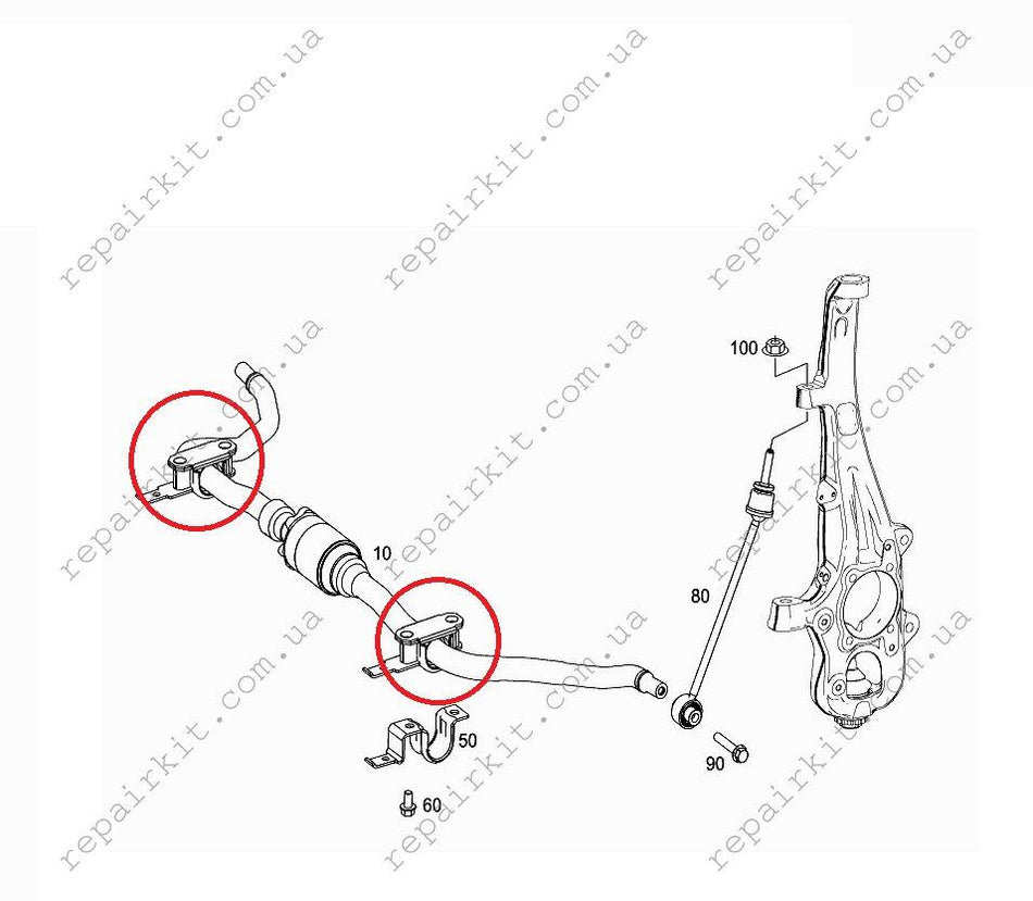 Front stabilizer Bushings Mercedes-Benz W164, X164 1643231465