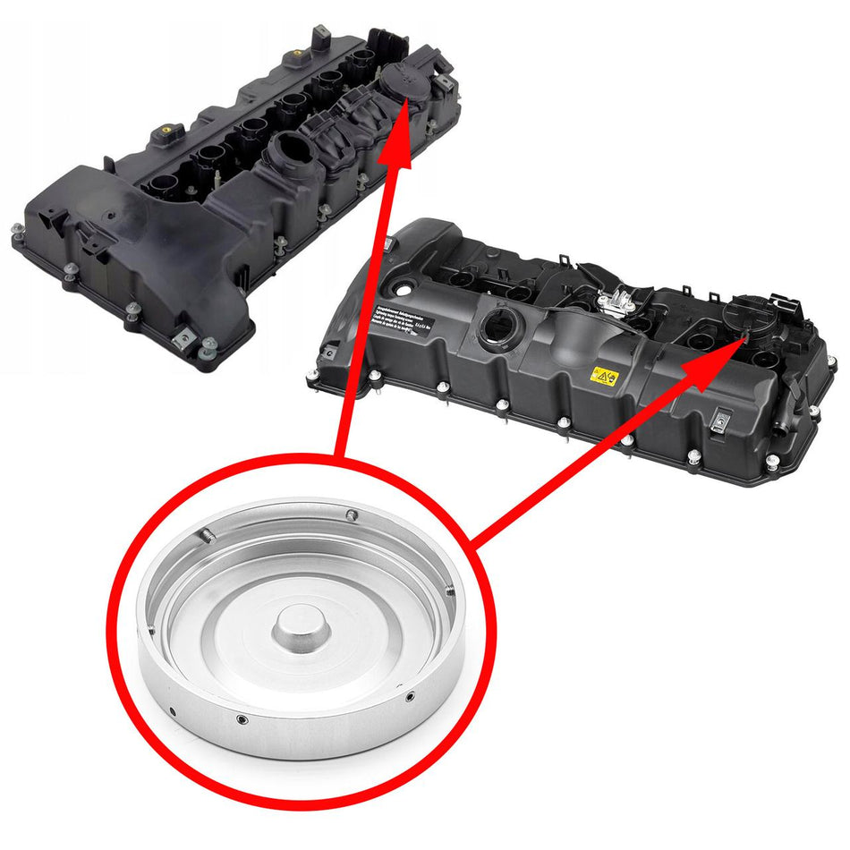 Aluminum Cover for valve cover diaphragm BMW N52, N52K, N53, N52N, N52T, N51