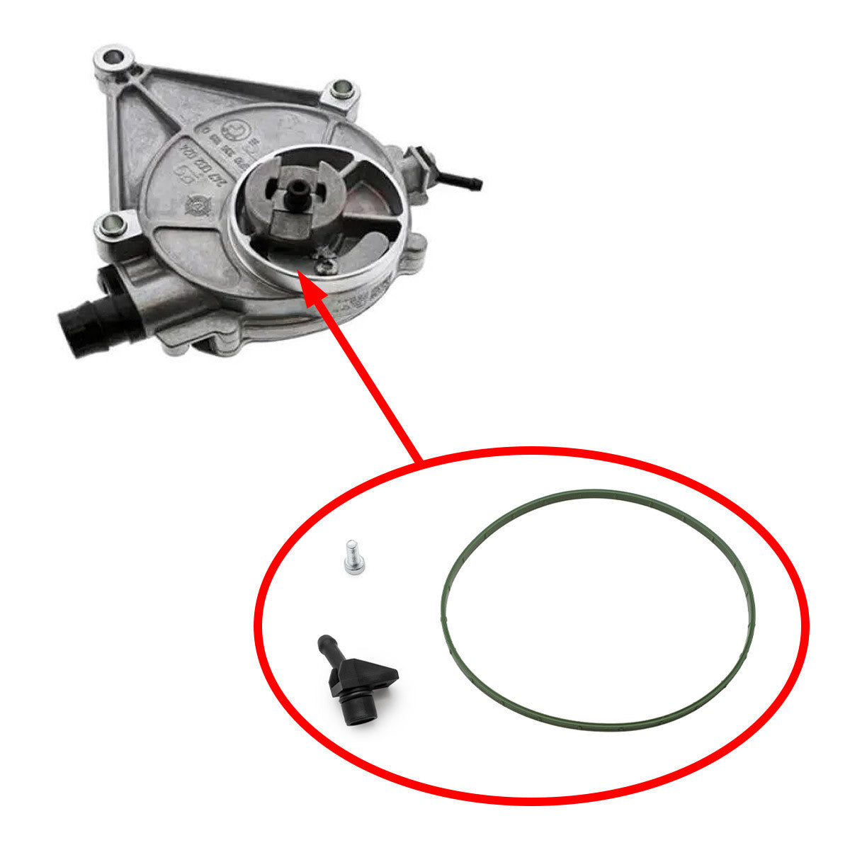 Vacuum Pump Valve with Gasket BMW N20 F20 / F30 / F10 / X1 E84 / X3 F25 / X4 F26 / Z4 E89 11667640279 1