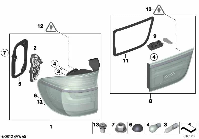 Trunk Tail Light Seal Kit – BMW X5 E70 Facelift 2010-2013 | OEM 63217268785 4