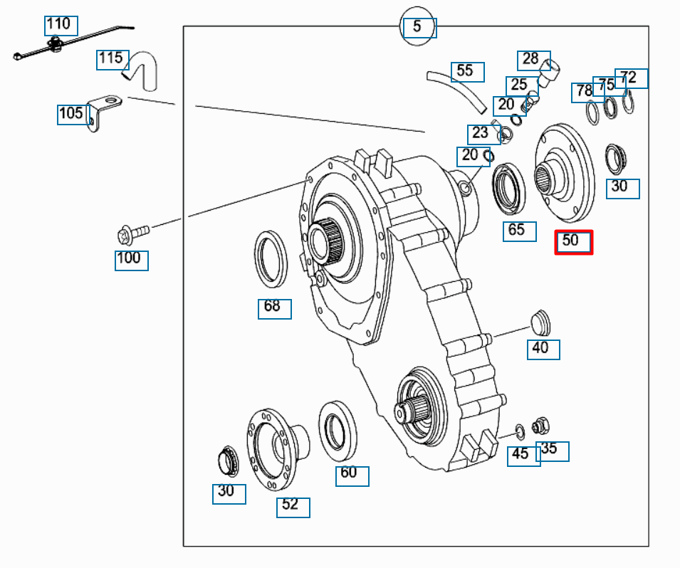 Transfer Case Output Flange – Mercedes Vito Viano W639 2011+ Rear Axle | OEM A6392820245 4