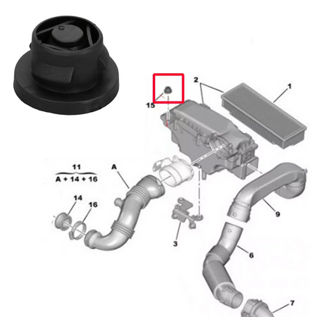 Air Filter Housing Grommet Set (x4) – Citroen Peugeot 1.6HDi 16V C4 C5 307 308 | OEM 1422A3 5