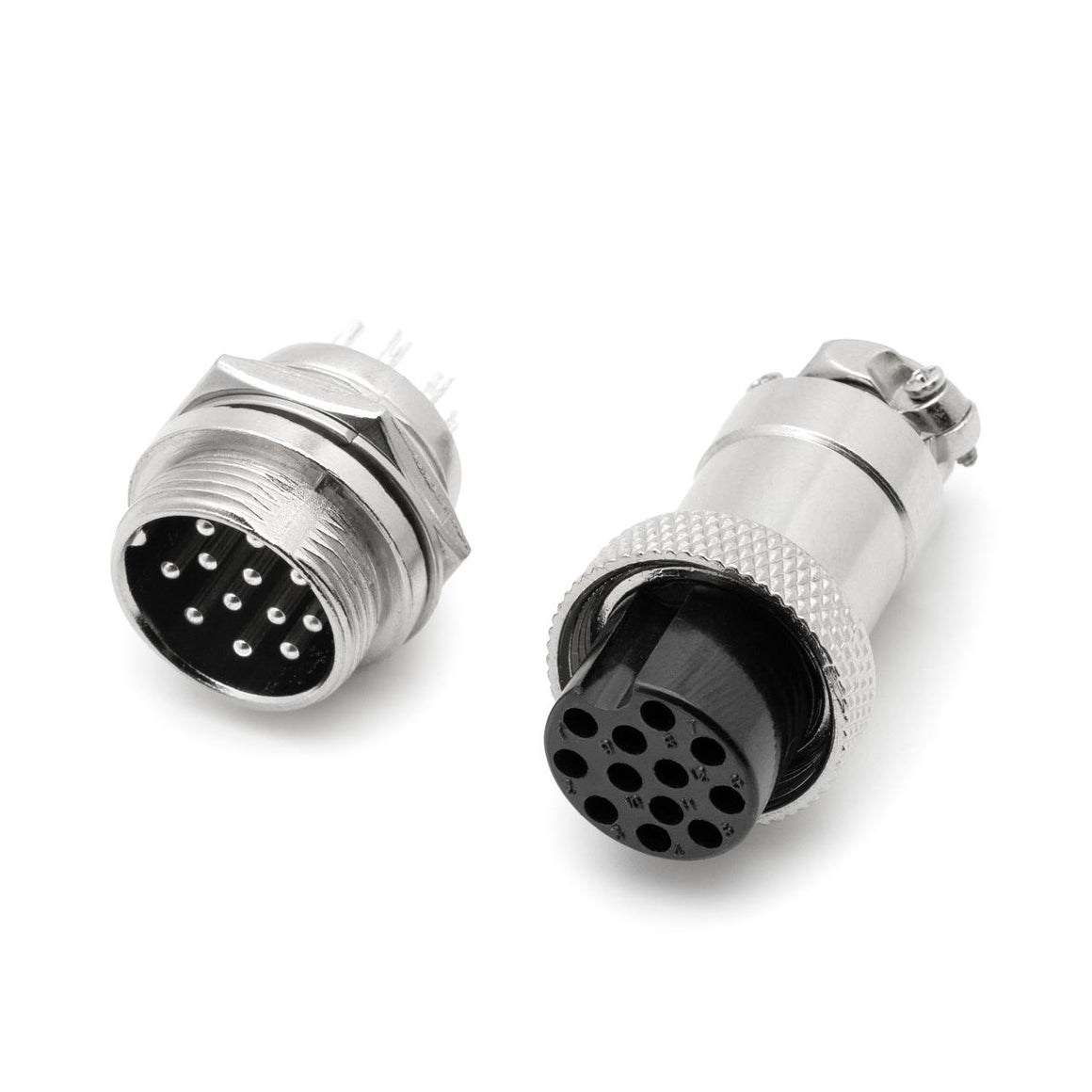 Conector GX20-12 12 pines 5A, zócalo de panel de 20 mm + clavija de cable 2