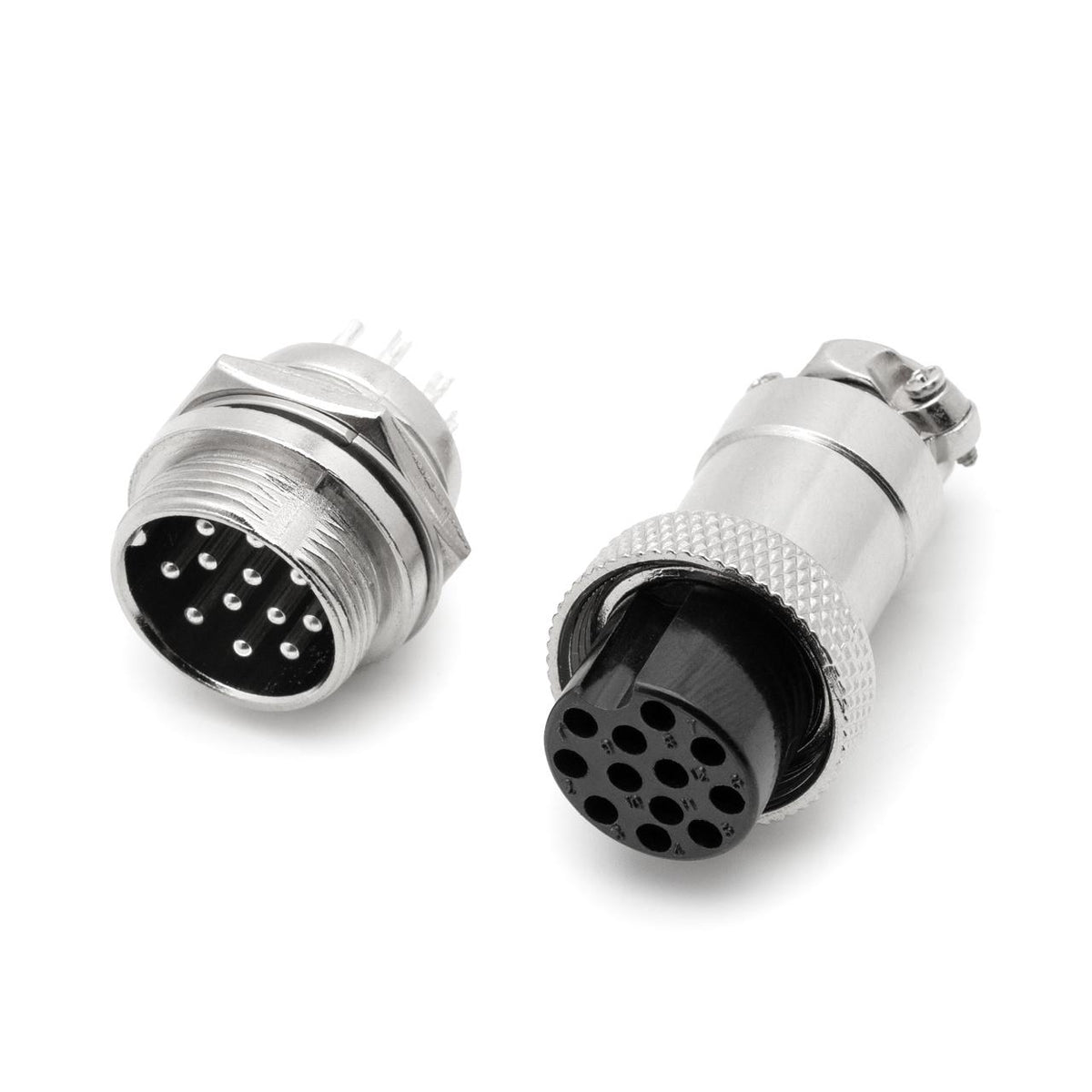 Conector GX20-12 12 pines 5A, zócalo de panel de 20 mm + clavija de cable 2