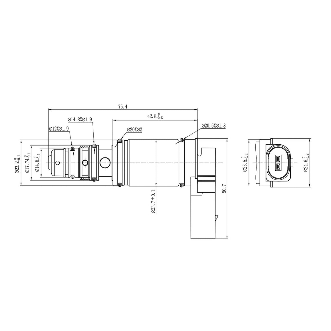 A/C Compressor Control Valve – Denso 6SES14C / 7SE / 6SE / 5SE | VAG | OEM 4M0820803 4
