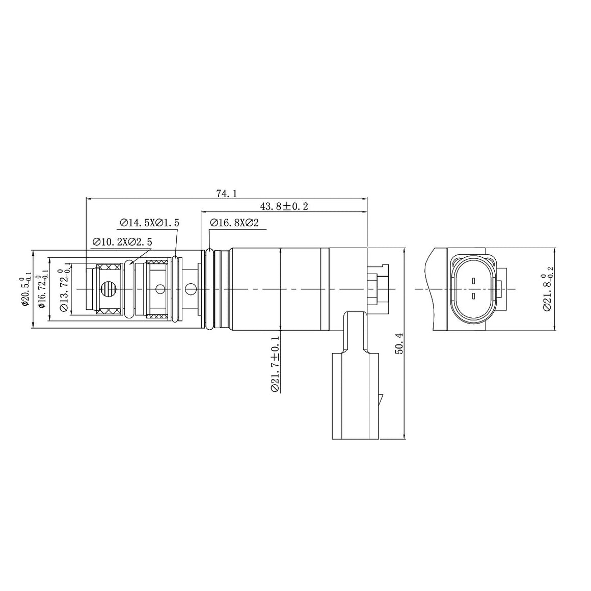 A/C Compressor Control Valve – Delphi CVC14 / Sanden / Mahle 6CVC140 3