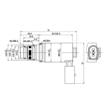 A/C Compressor Control Valve – Sanden PXE16 / PXE14 | VW Golf / Passat / Tiguan | OEM 1K0820803 | KH51 3