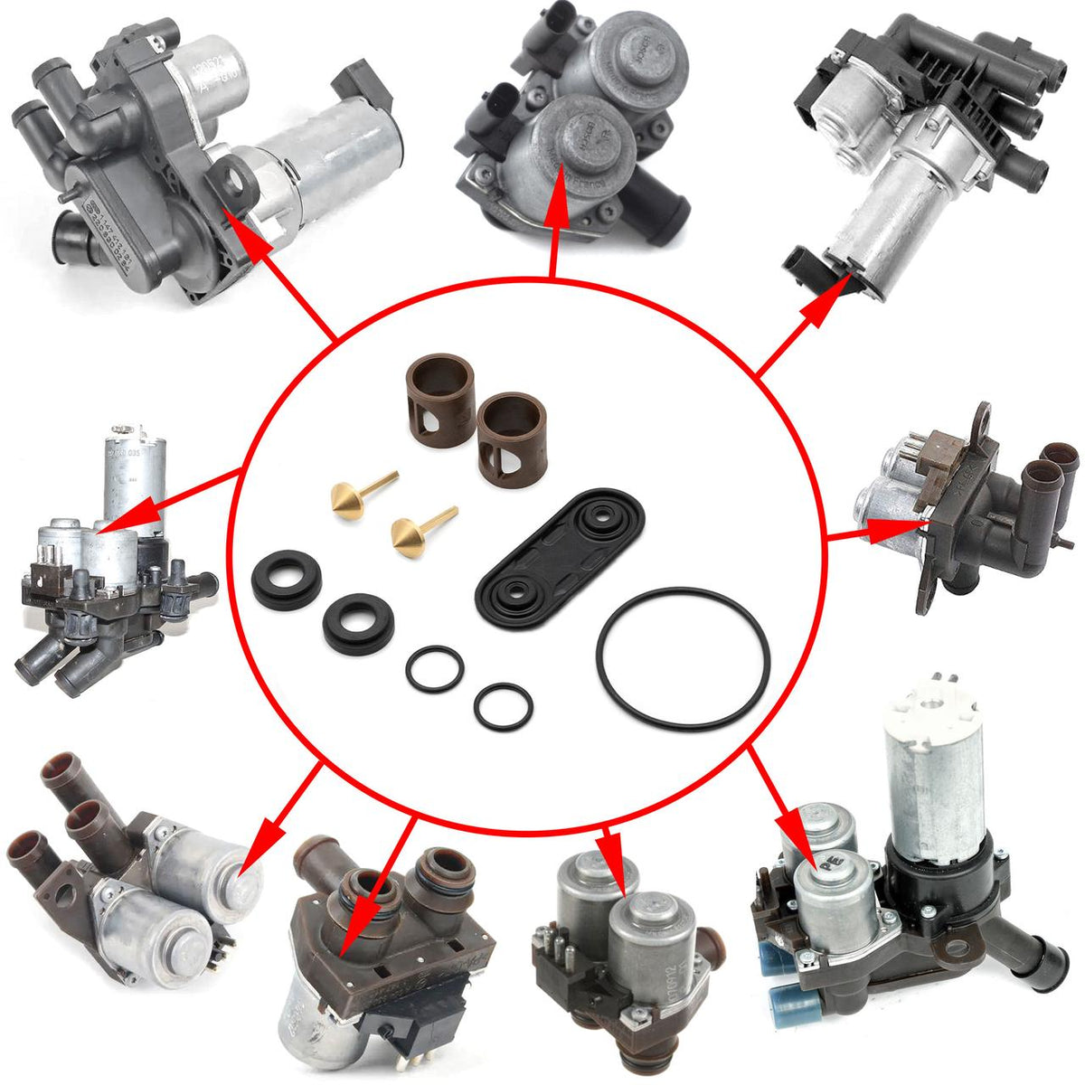 Kit completo de reparación de la válvula de calefacción – Mercedes-Benz W124 / W140 / W202 / W210 / W220 / W221 / C215 / C208 / R170 / R171 | 0018303484 1