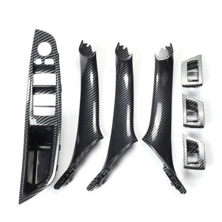 A set of interior trim handles BMW 5 F10 F11 Black Carbon 1