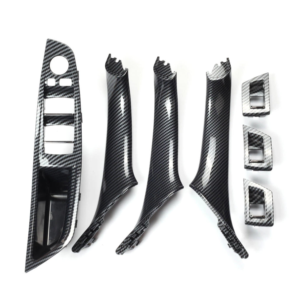 A set of interior trim handles BMW 5 F10 F11 Black Carbon