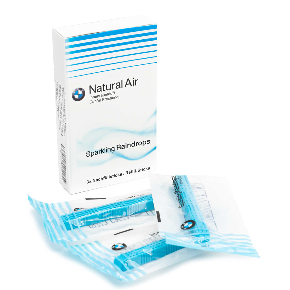 Set of replacement cartridges for air freshener BMW Sparkling Raindrops 83122285679 blue