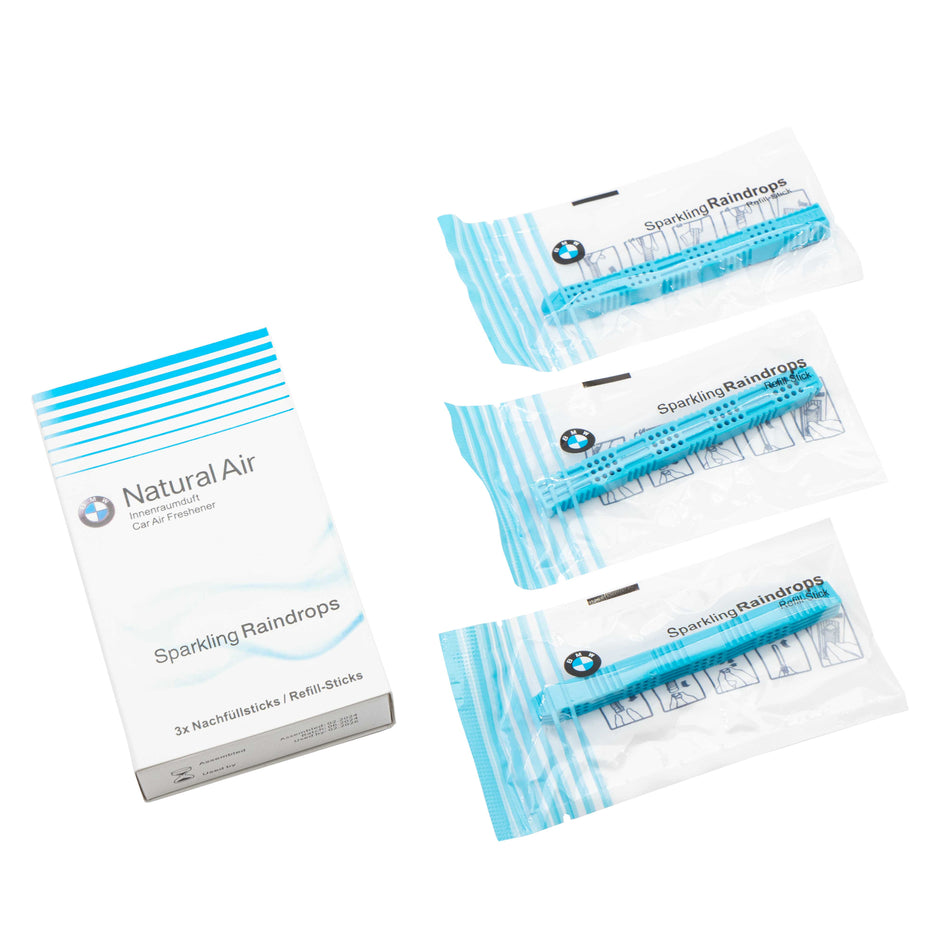 Set of replacement cartridges for air freshener BMW Sparkling Raindrops 83122285679 blue
