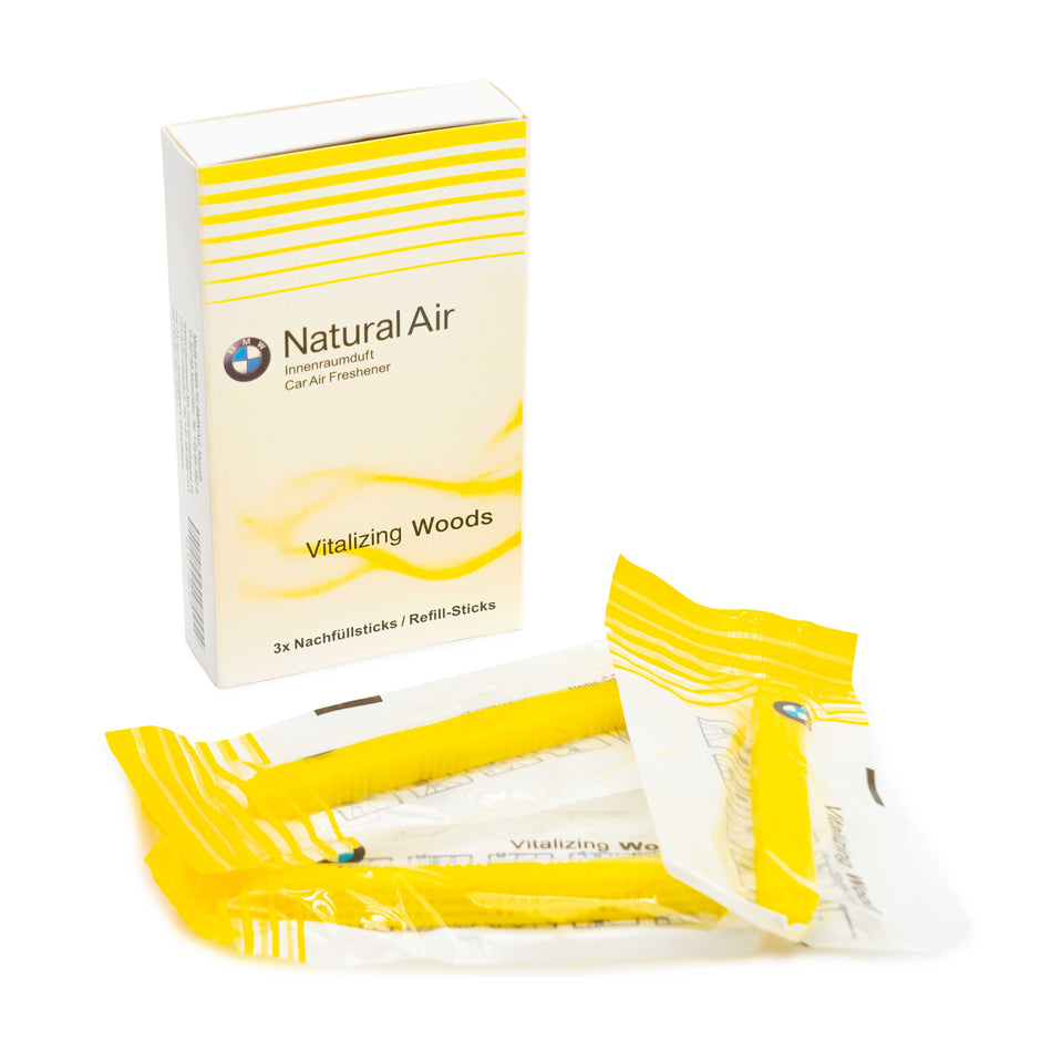 Set of replacement cartridges for air freshener BMW Vitalizing Woods 83122285677 yellow