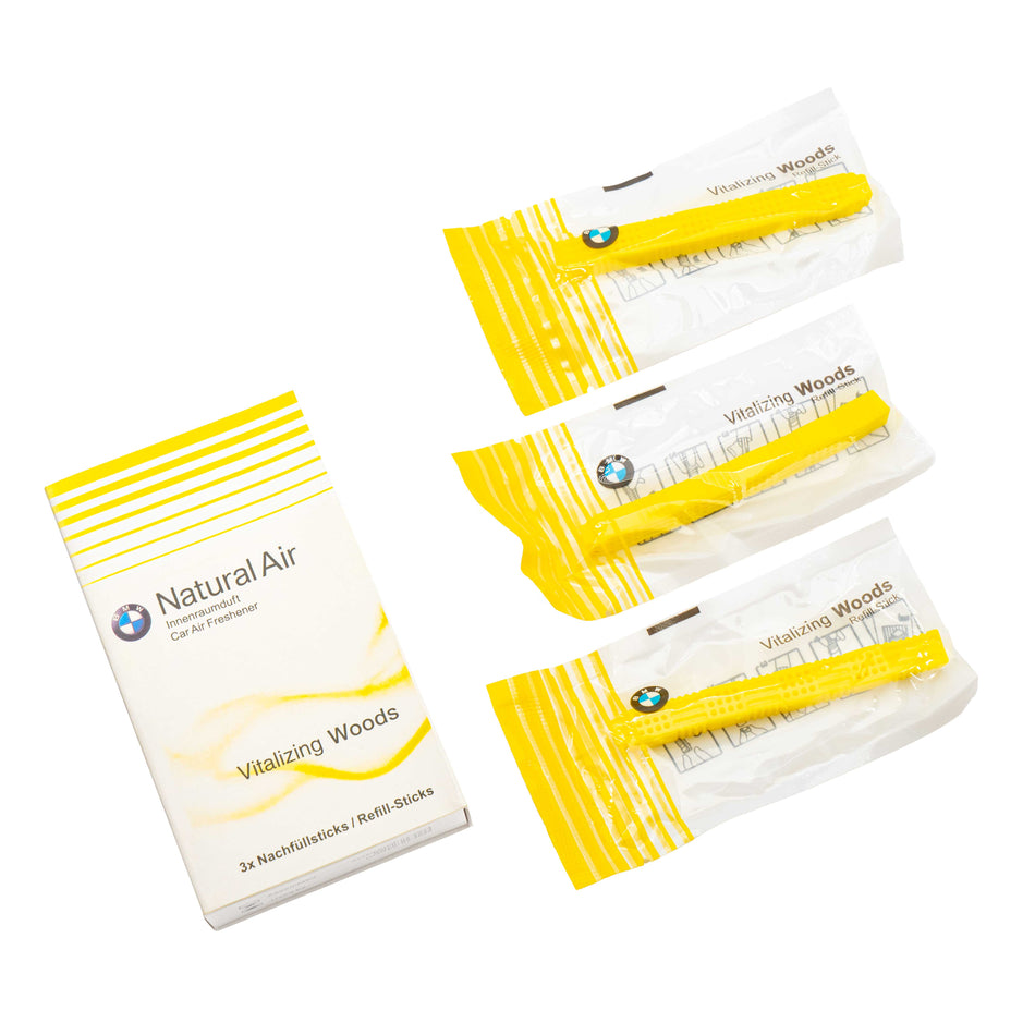 Set of replacement cartridges for air freshener BMW Vitalizing Woods 83122285677 yellow
