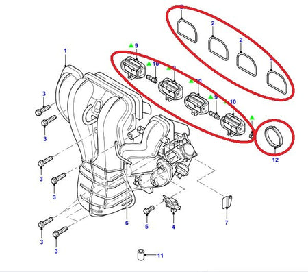 Full Swirl Flap Repair Kit with Gaskets - Ford Duratec / Mazda / Volvo 1.8–2.5 | OEM 5164230 / 1317276 6