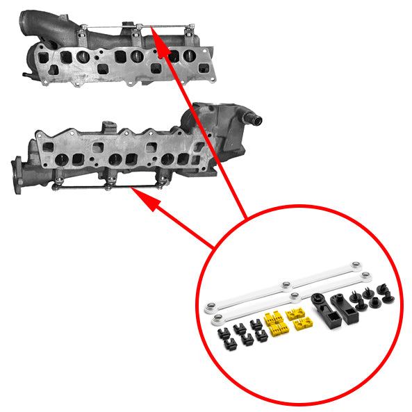 Complete repair kit of intake manifold damper rods Mercedes OM 642