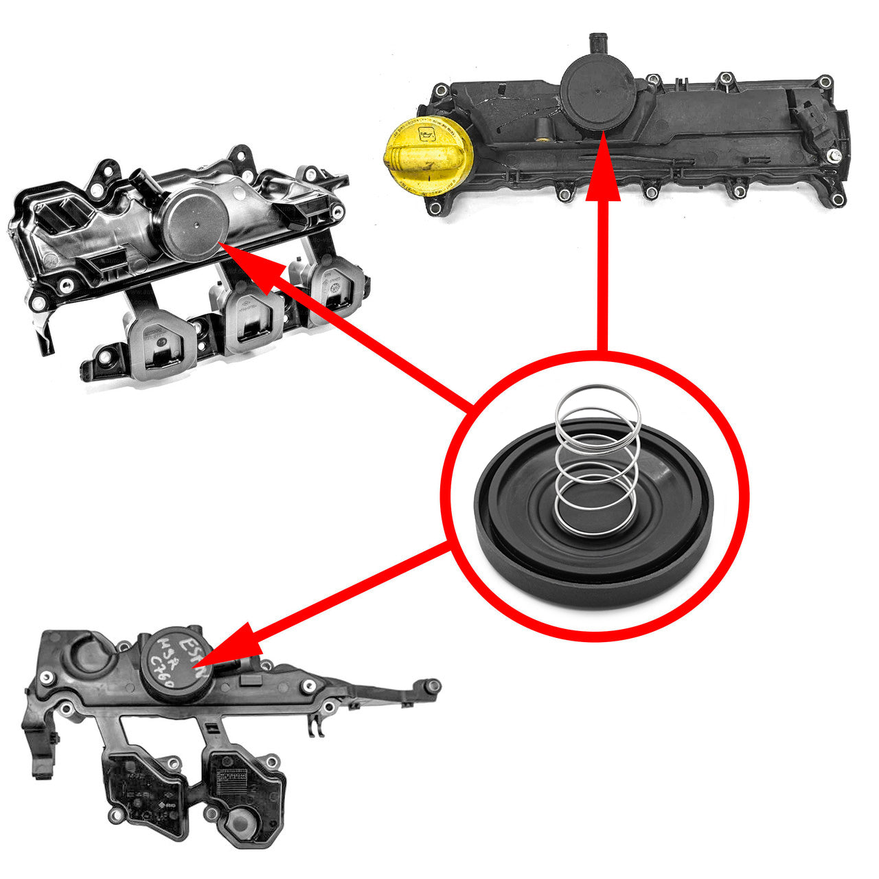 Kit de reparación separador de aceite Renault, Nissan, Opel K9K 8200924262, 8200673395, 1326400Q0H 1