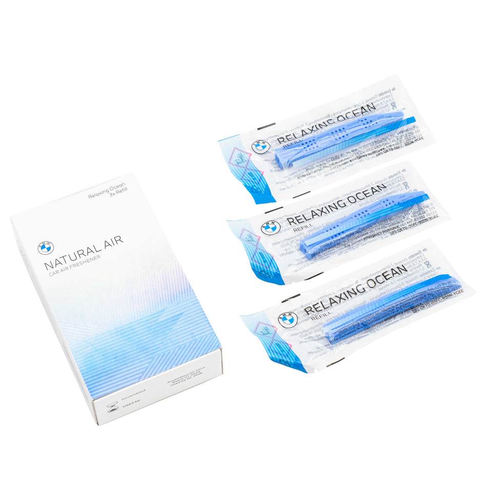 Set of replacement cartridges for air freshener BMW Natural Air Relaxing Ocean 83125A7DC98 blue