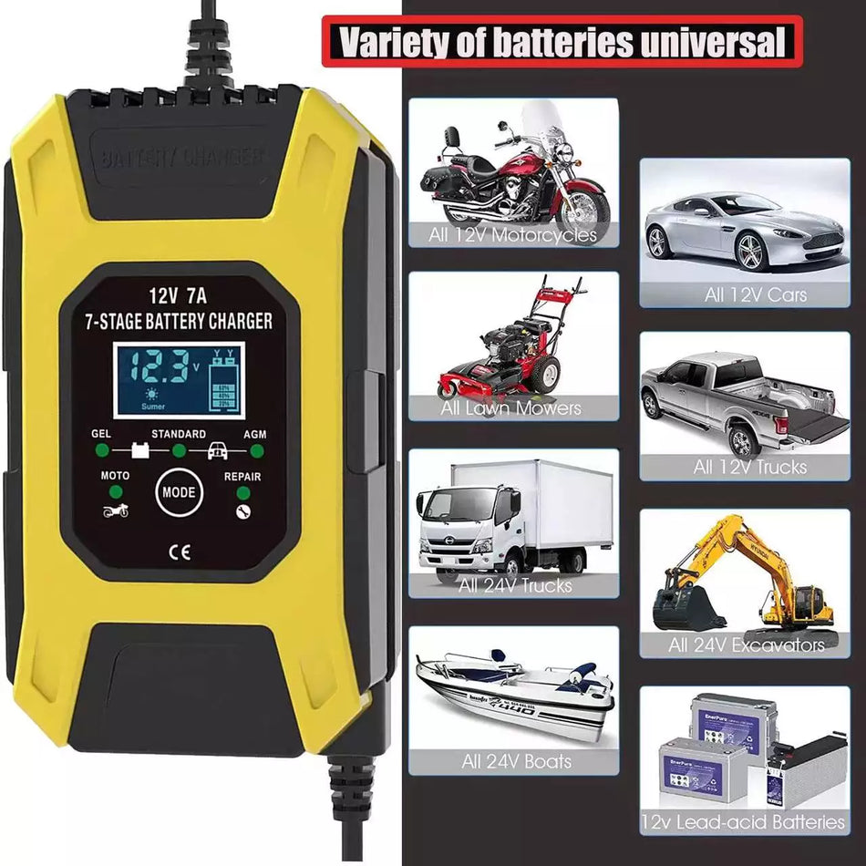 Charger for car battery Foxsur 12V 7A