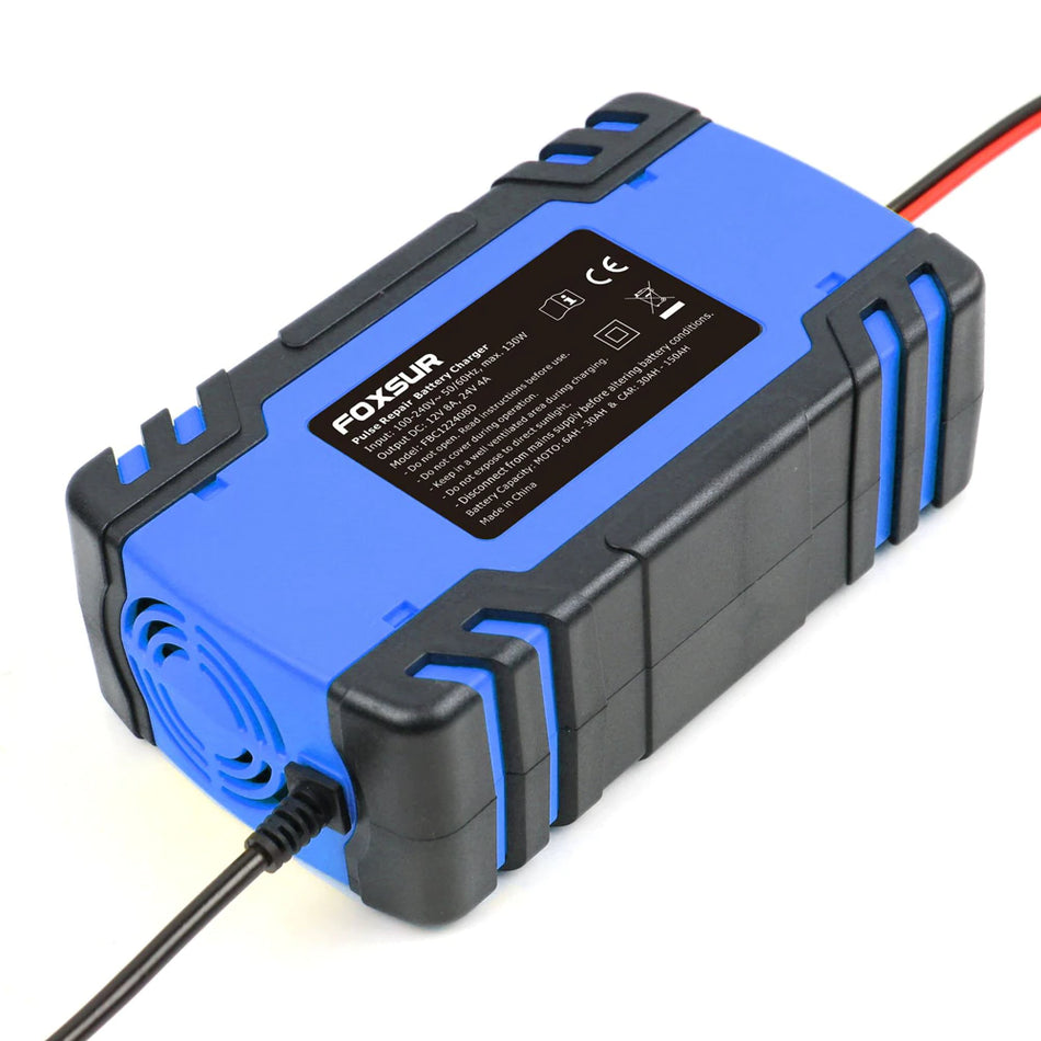 Charger for car battery Foxsur 12V 8A / 24V 4A